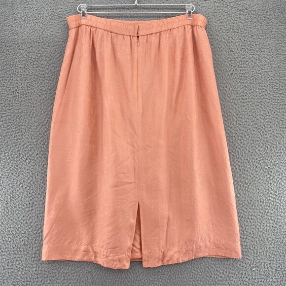 Adrianna Papell Skirt Womens 16W Plus Silk Pink Textured Midi Straight Everyday - Picture 3 of 10